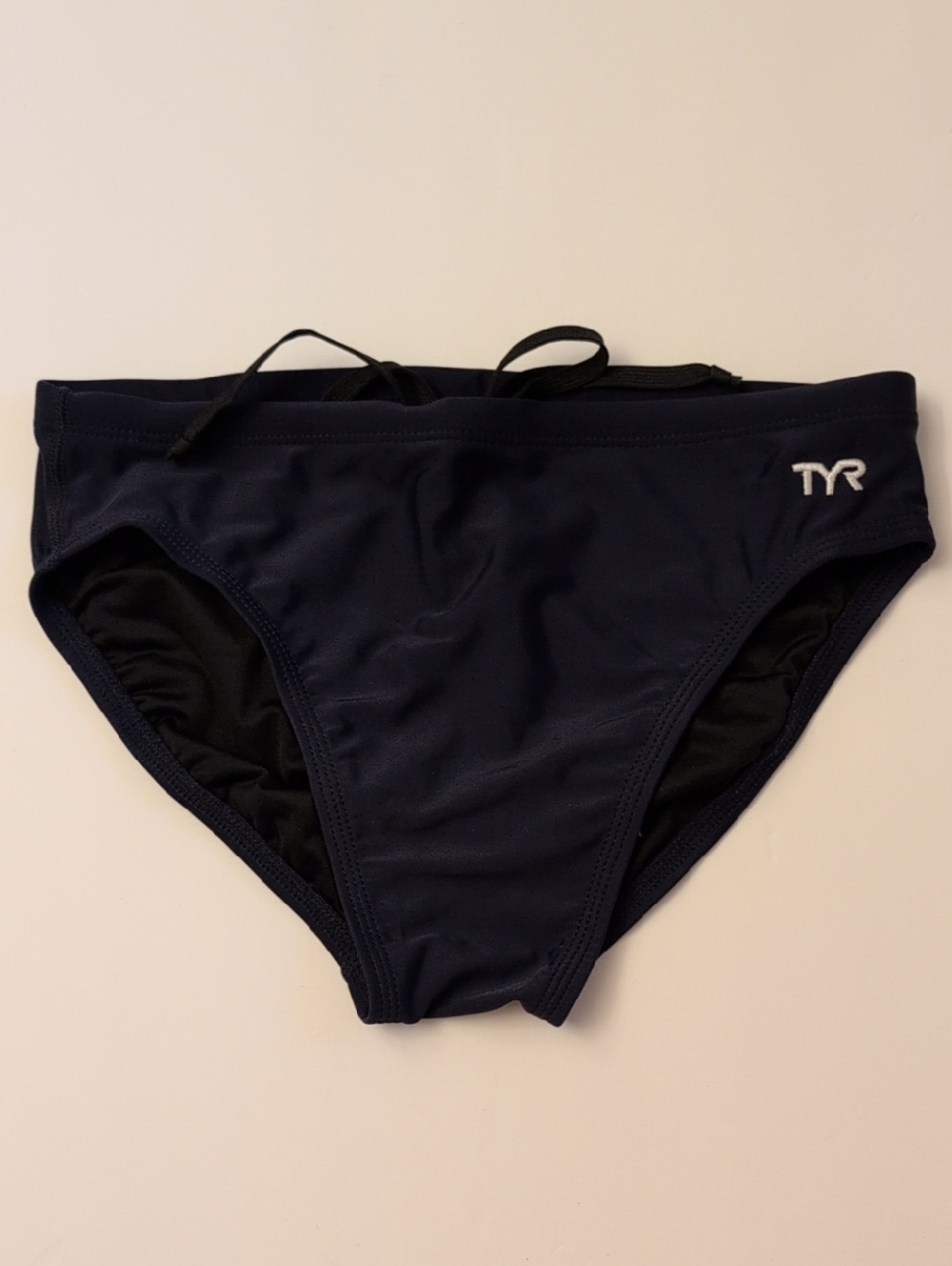 TYR Men's Swim Brief Drawstring Navy Blue Like New Training Athletic - Size 32/M